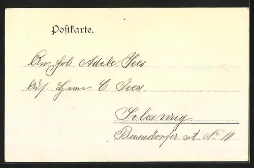 AK Wanderup, Autzen`s Gasthof, Geschäftshaus v. J. Christiansen, Pastorat