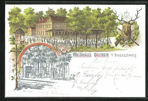 Lithographie Querum, Gasthaus Waldhaus