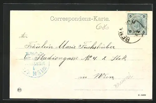AK Bennisch, Ortsansicht mit Feldern