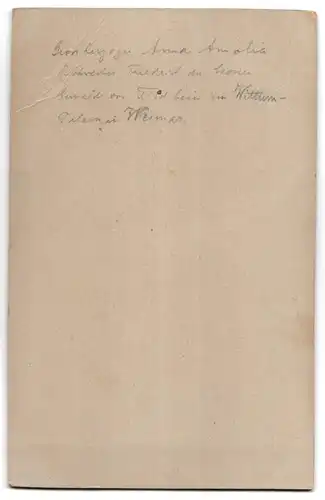 Fotografie Louis Held, Weimar, Marienstr. 1, Anna Amalia von Braunschweig-Wolfenbüttel, Herzogin von Sachsen-Weimar