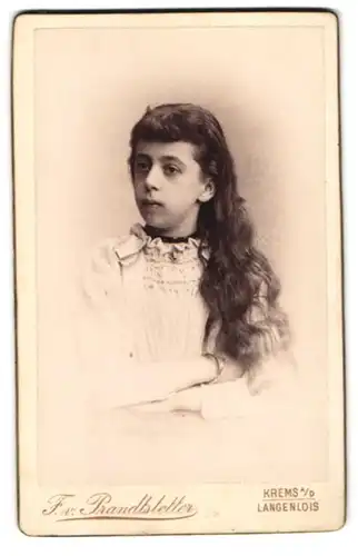 Fotografie Franz von Prandstetter, Krems a. D., Dachsberggasse 5, Portrait Mädchen mit langem Haar