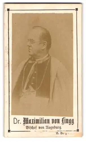 Fotografie unbekannter Fotograf und Ort, Portrait Bischof von Augsburg Dr. Maximilian von Lingg