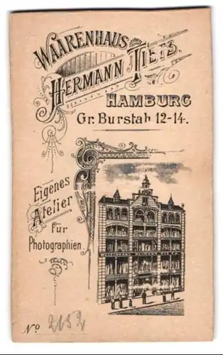 Fotografie Hermann Tietz, Hamburg, Ansicht Hamburg, Warenhaus Hermann Tietz Gr. Burstah 12-14