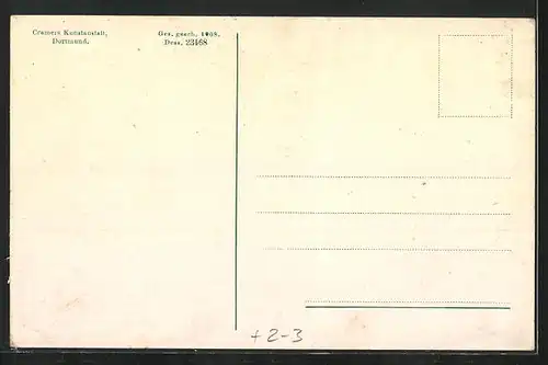 AK Herne, Strassenpartie aus der Vogelschau, Briefkasten, Wappen