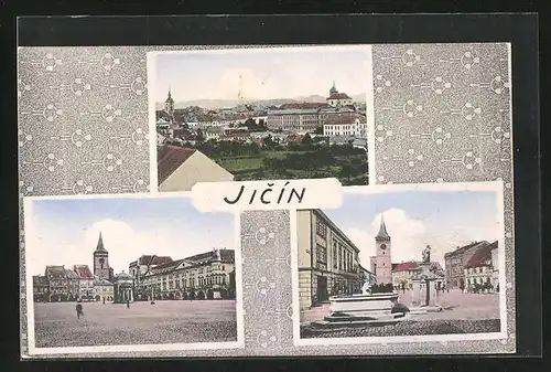 AK Jitschin / Gitschin / Jicin, Teilansichten des Ortes