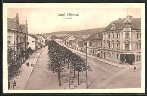 AK Lazne Belohrad, Námesti, Strassenpartie im Ortsbild