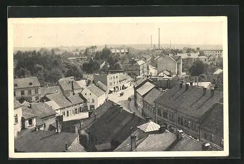 AK Horice, Blick auf den Ort aus der Vogelschau