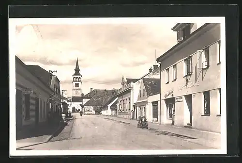 AK Dobruska, Strassenpartie mit Restaurant