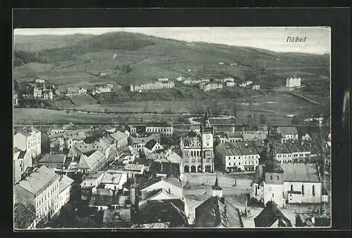 AK Nachod, Gesamtansicht mit Kirchplatz