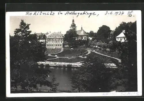 AK Rokitnitz / Rokytnice v Orlickych Horach, Pension Sonnenhof mit Garten