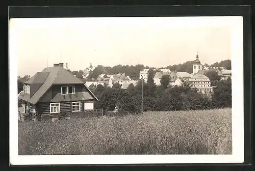 AK Rokitnitz / Rokytnice v Orlickych Horach, Pension Sonnenhof und Blick über Stadt