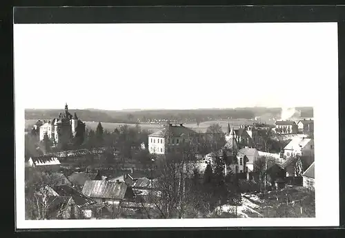 AK Borohrádek, Gesamtansicht der Stadt mit Schloss