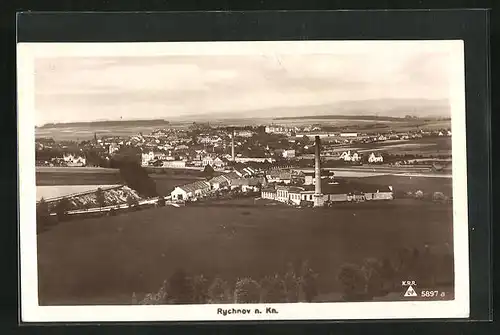 AK Rychnov n. Kn., Gesamtansicht der Stadt