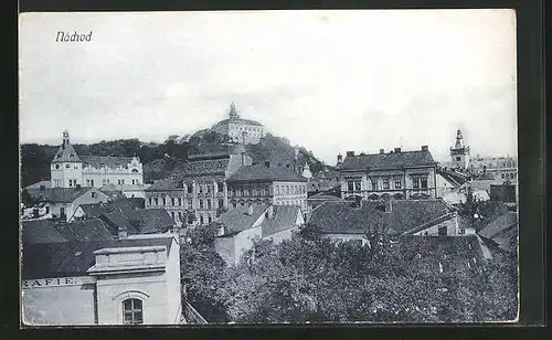 AK Nachod, Blick über Dächer der Stadt
