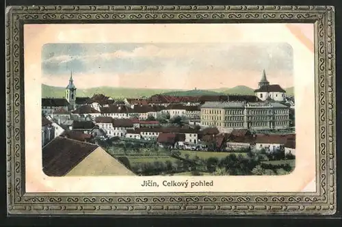 AK Jitschin / Gitschin / Jicin, Gesamtansicht der Stadt