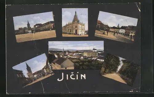 AK Jitschin / Gitschin / Jicin, Kirche, Allee, Hauptplatz