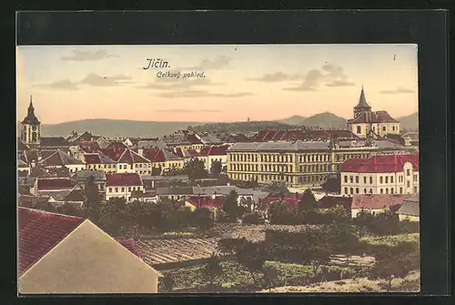 AK Jitschin / Gitschin / Jicin, Gesamtansicht der Stadt