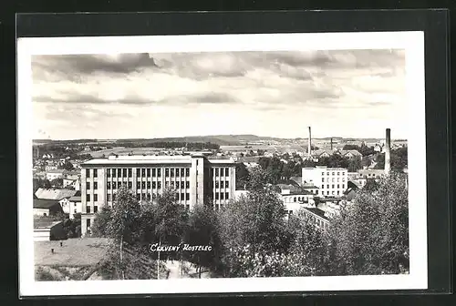 AK Cervený Kostelec, Grosses Gebäude am Park