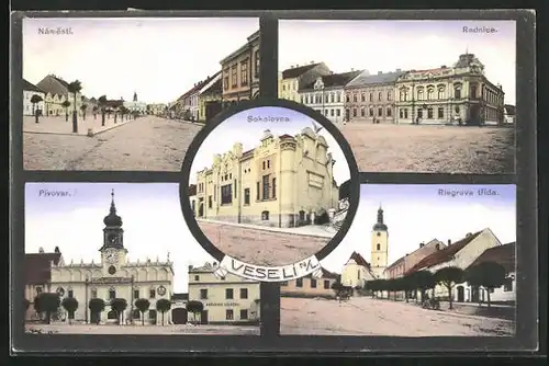 AK Veseli n. L., Namesti, Radnice, Pivovar