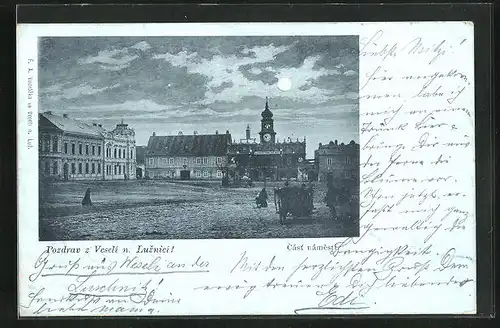 Mondschein-AK Veseli n. L., Cast namesti