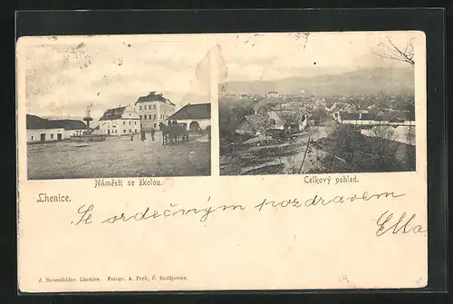 AK Lhenice, Namesti se skolou, Celkovy pohled
