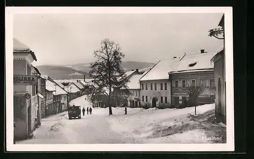 AK Husinec, Verschneite Hauptstrasse