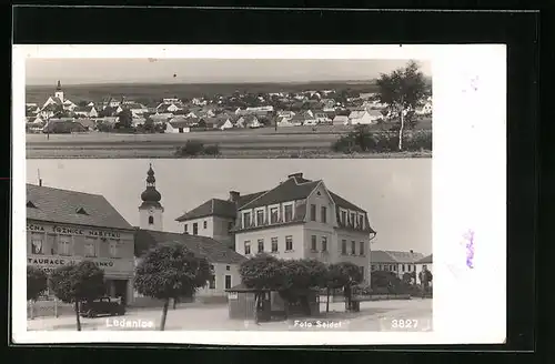 AK Ledenice, Marktplatz und Gesamtansicht der Stadt