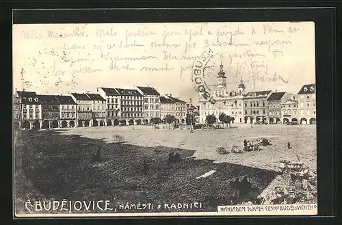 AK Budweis / Ceske Budejovice, Namesti s Radnicic