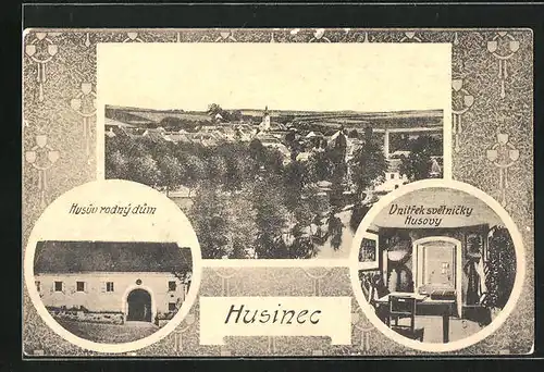 AK Husinec, Panorama, Husuv rodny dum, Vnitrek svetnicky Husovy