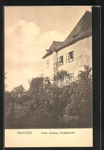 AK Gratzen, Altes Schloss, Rückansicht