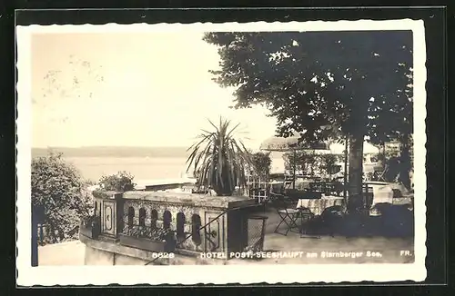 AK Seeshaupt am Starnberger See, Hotel Post, Terrasse