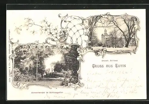 AK Eutin, Grossh. Schloss, Sonnentempel im Schlossgarten