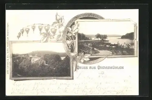 AK Gremsmühlen, Ortspartie, Uferpartie