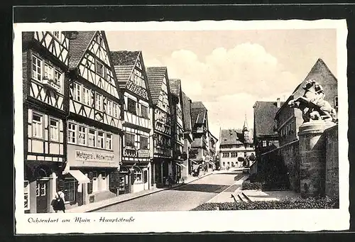 AK Ochsenfurt am Main, Hauptstrasse mit Geschäften