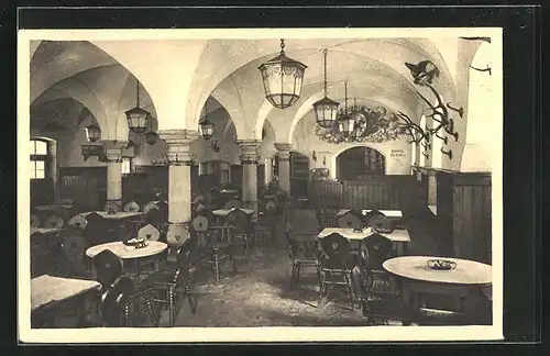 AK Hohenschwangau, Gasthaus Bräustüberl, Innenansicht