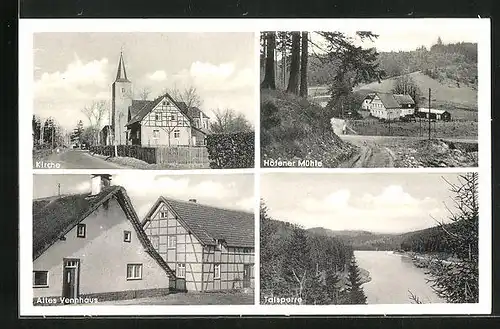 AK Höfen / Monschau, Gasthaus Höfener Mühle, Altes Vennhaus, Talsperre