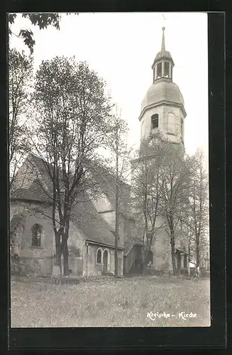 AK Kreischa, Kirche mit Glockenturm