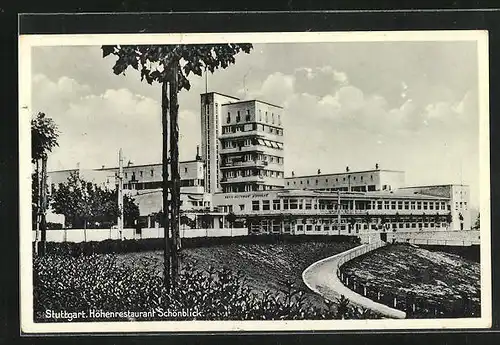 AK Stuttgart, Höhenrestaurant Schönblick, Bauhausstil