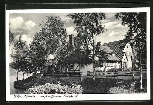 AK Eutin, Cafe Fissauer Fährhaus, Landpoststempel