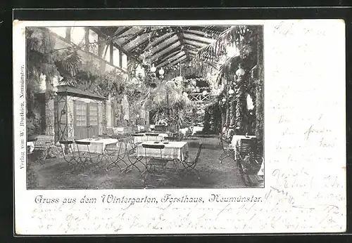 AK Neumünster, Gasthof zum Forsthaus, Wintergarten