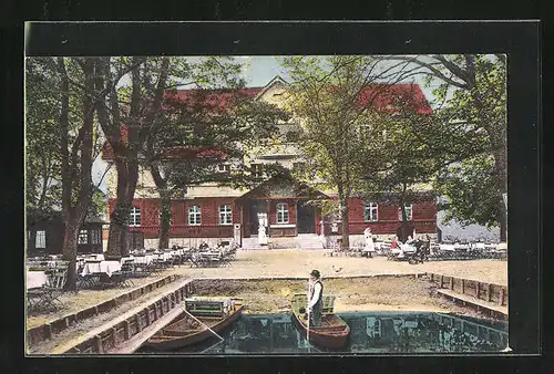 AK Leipe i. Spreewald, Buchan`s Gasthaus, Bootsanlegestelle