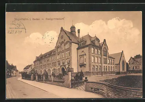 AK Weinheim i. Baden, Strasse am Realgymnasium