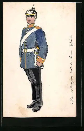 Handzeichnung 2. Hannov. Dragoner-Regt. Nr. 16, Gefreiter