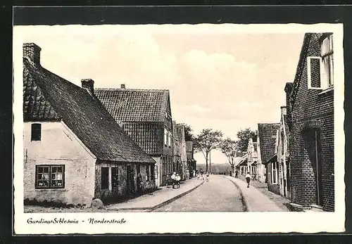 AK Garding /Schleswig, Partie an der Norderstrasse