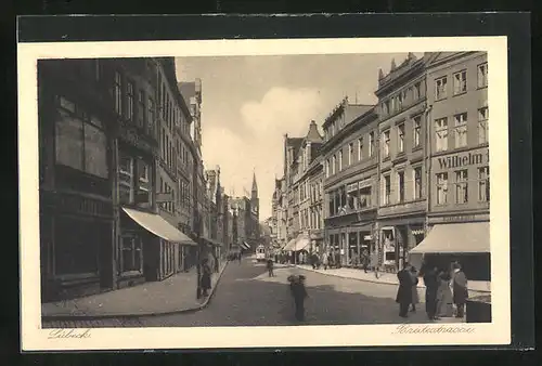 AK Lübeck, Menschen auf der Breitestrasse