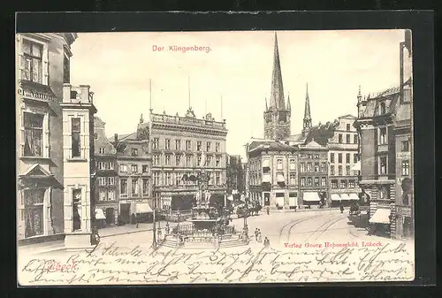 AK Lübeck, Strasse am Klingenberg, Knorr`s Gasthof