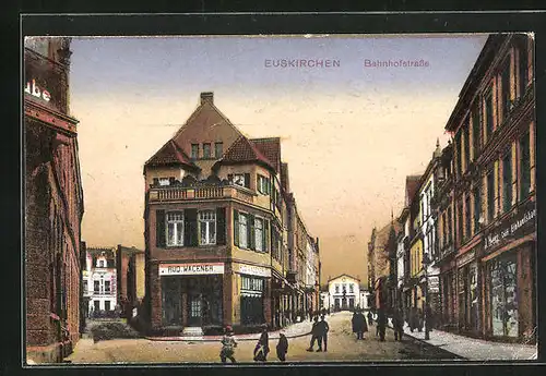 AK Euskirchen, Geschäft von Rud. Wagener an der Bahnhofstrasse