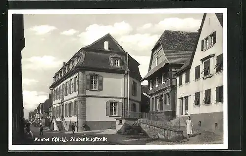 AK Kandel /Pfalz, Partie an der Hindenburgstrasse