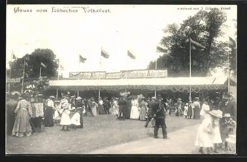 AK Lübeck, Volksfest, Festplatz mit Gesellschaftshaus Adlershorst