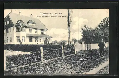 AK Westerau b. Reinfeld, Erholungsheim, Eingang zum Walde
